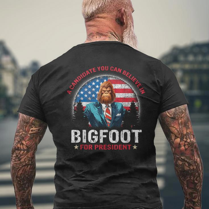 Bigfoot For President Believe Vote Elect Sasquatch Candidate Men's T-shirt Back Print Gifts for Old Men