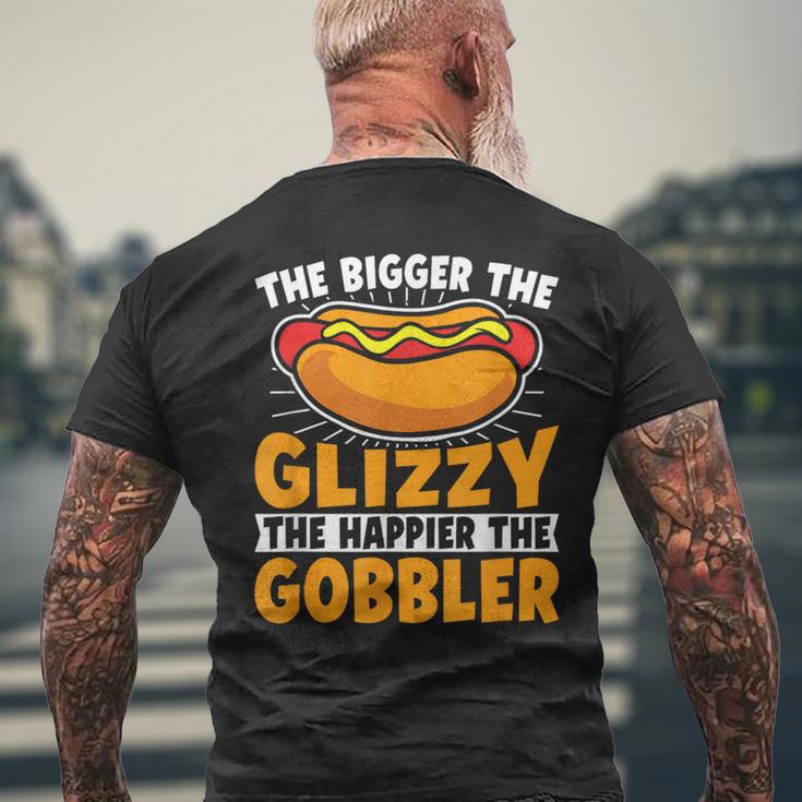 The Bigger The Glizzy The Happier The Gobbler Hot Dog Men's T-shirt Back Print Gifts for Old Men