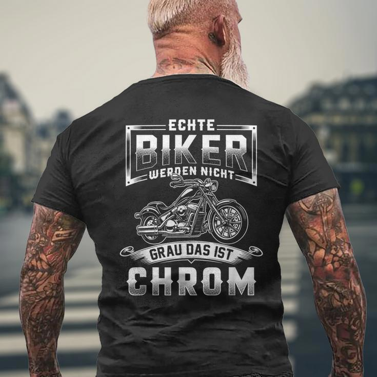 Biker Werden Nicht Grau Das Ist Chrome German Language T-Shirt mit Rückendruck Geschenke für alte Männer