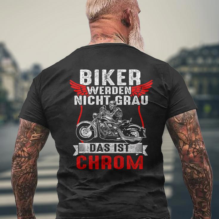 With Biker Werden Nicht Grau Das Ist Chrome Motorcycle Rider Biker S T-Shirt mit Rückendruck Geschenke für alte Männer