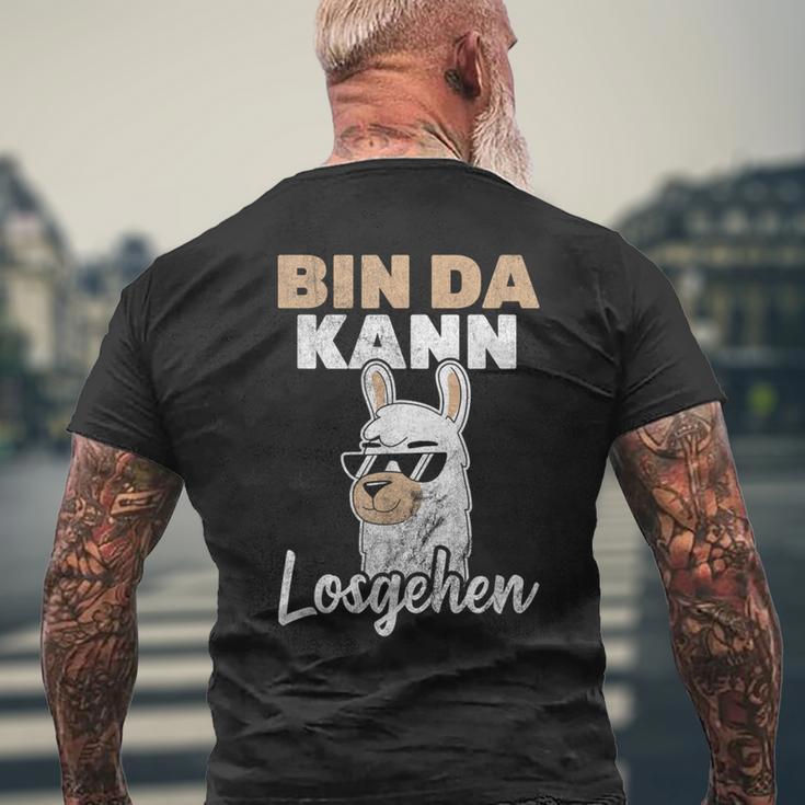 Bin Da Kann Losgehen Lama Alpaca T-Shirt mit Rückendruck Geschenke für alte Männer