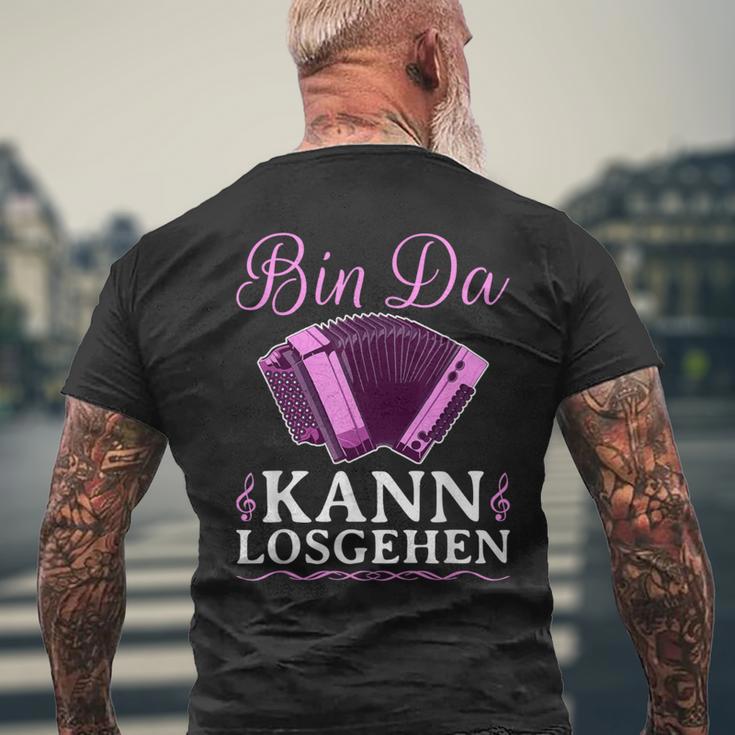 Bin Da Kann Losgehen Styrian Harmonica Squeeze S T-Shirt mit Rückendruck Geschenke für alte Männer