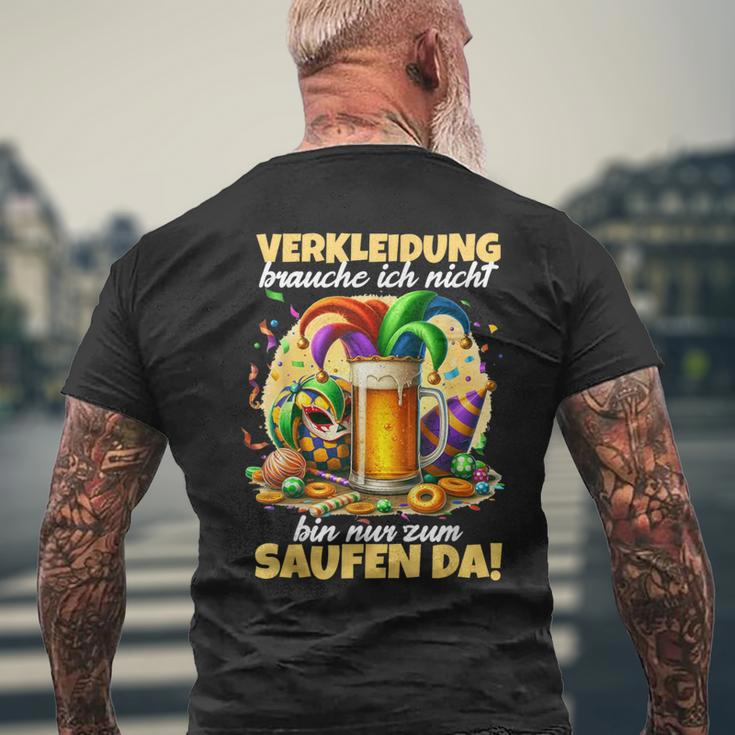 Bin Nur Zum Saufen Da Karne German Language T-Shirt mit Rückendruck Geschenke für alte Männer