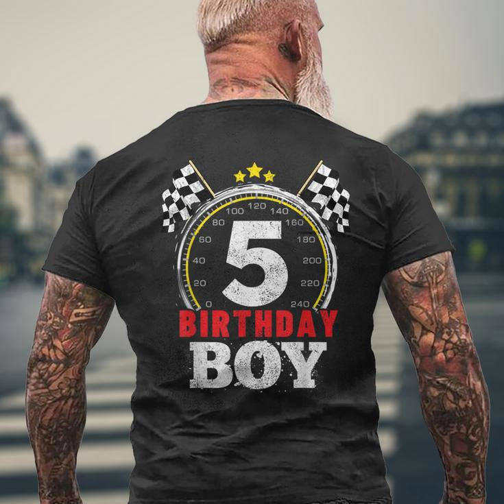 Birthday Boy 5Th Race Car 5 Year Old Racing Men's T-shirt Back Print Gifts for Old Men