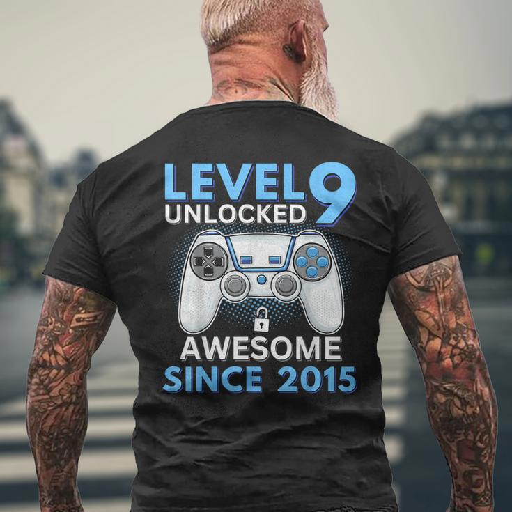 Birthday Boy Level 9 Unlocked Gamer 9 Year Old 9Th Birthday Men's T-shirt Back Print Gifts for Old Men