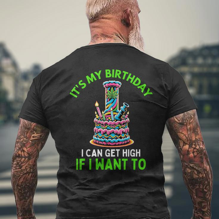 Birthday Marijuana Cannabis Weed 420 Stoner Humor Men's T-shirt Back Print Gifts for Old Men