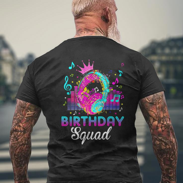 Birthday Squad Bday Princess Rockstars Theme Music Party Men's T-shirt Back Print Gifts for Old Men