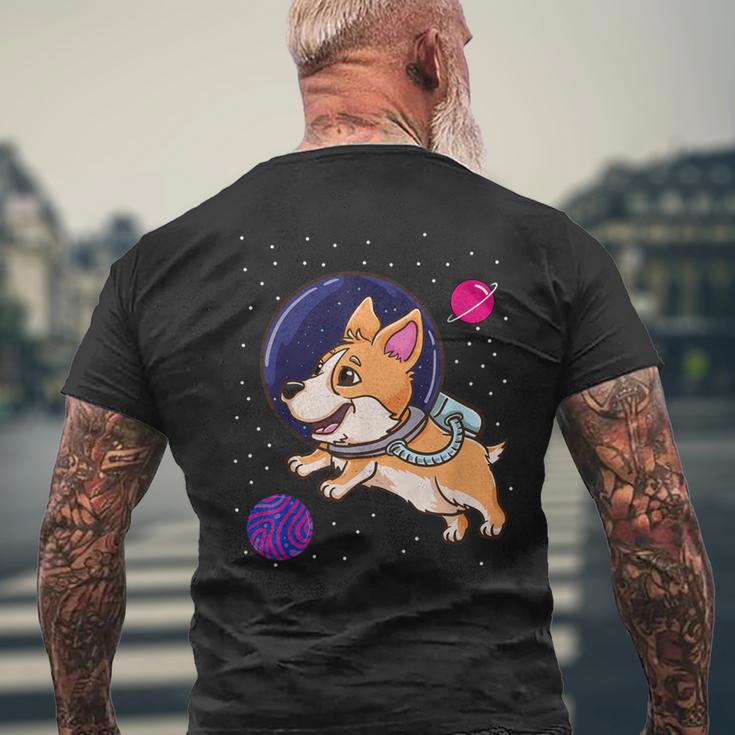 Bisexual Corgi In Space Bisexual Pride Men's T-shirt Back Print Gifts for Old Men