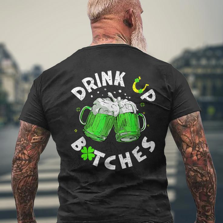 Bitches Drink Up St Patrick's Day Beer Lover Womens Men's T-shirt Back Print Gifts for Old Men