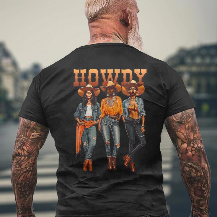 Black Cowgirl Western Rodeo Melanin History Texas Howdy Men's T-shirt Back Print Gifts for Old Men
