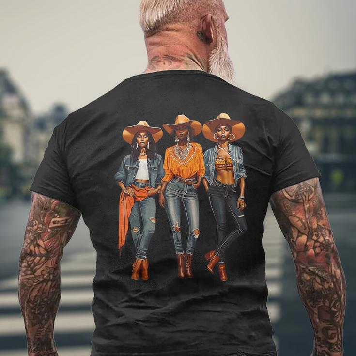 Black Cowgirl Western Rodeo Melanin Black History Texas Men's T-shirt Back Print Gifts for Old Men