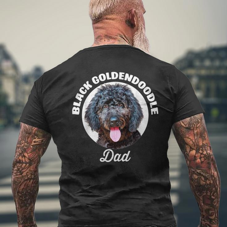 Black Goldendoodle Dog Dad Mens Back Print T-shirt Gifts for Old Men