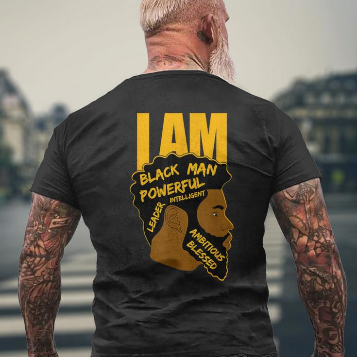 I Am Black King Powerful Leader Black History Month Dad Boys Men's T-shirt Back Print Gifts for Old Men
