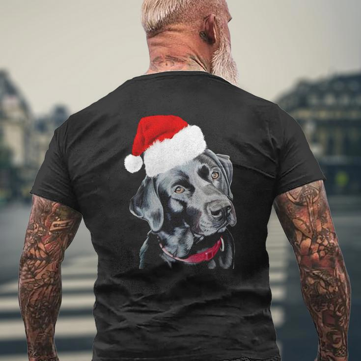 Black Labrador At Christmas Mens Back Print T-shirt Gifts for Old Men
