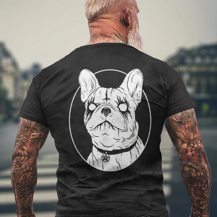 Black Metal French Bulldog Gothic Heavy Metal Dog Men's T-shirt Back Print Gifts for Old Men