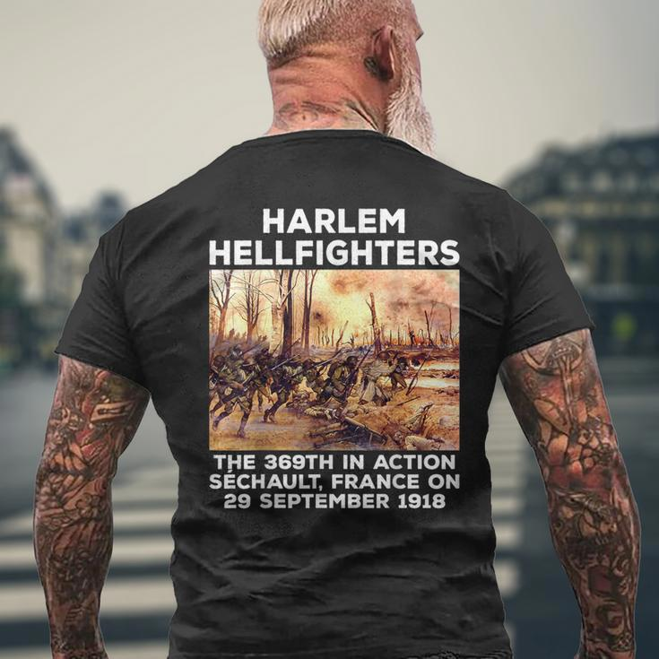 Black Military History Usa Black History Harlem Hellfighters Men's T-shirt Back Print Gifts for Old Men
