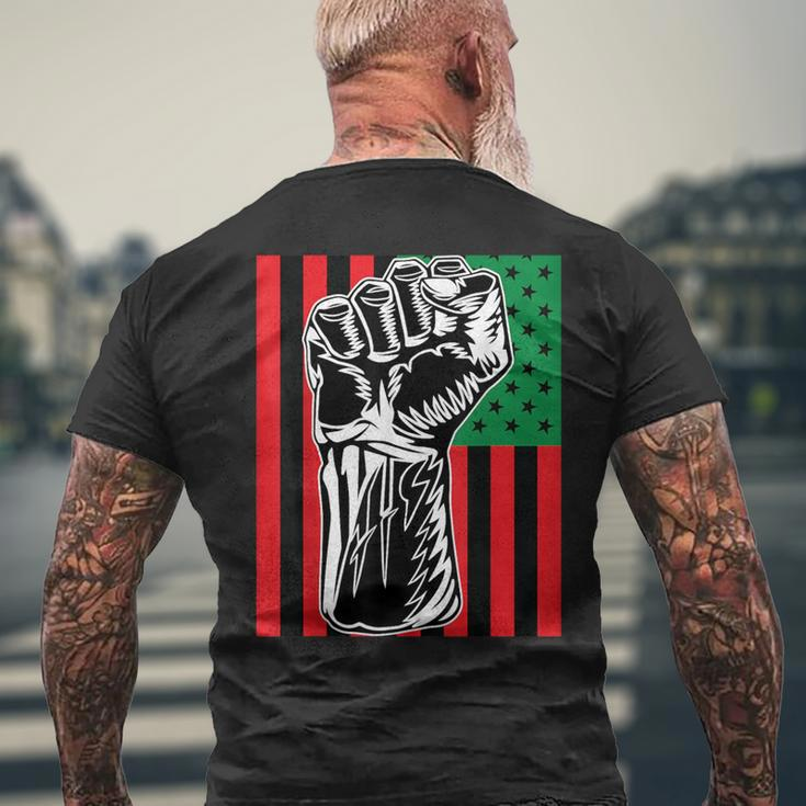 Black Power Flag Pan-African Liberation Marcus Garvey Men's T-shirt Back Print Gifts for Old Men