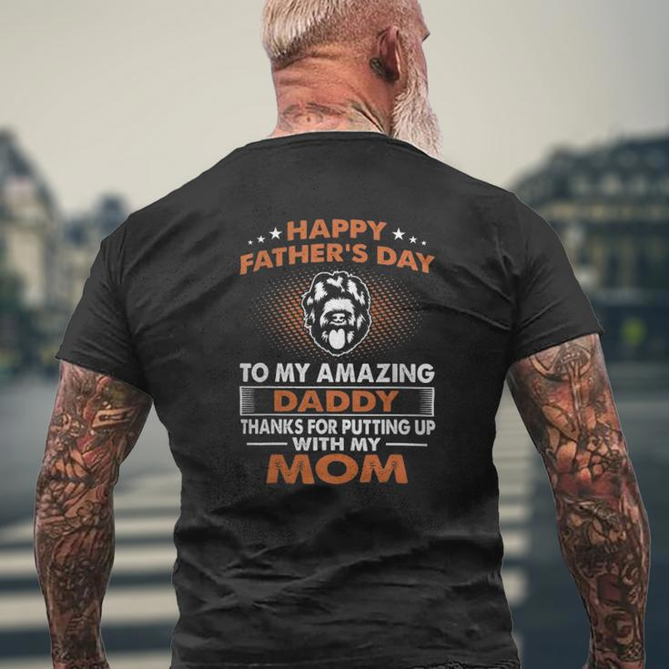 Black Russian Terrier Dog Dad Happy Father's Day Mens Back Print T-shirt Gifts for Old Men