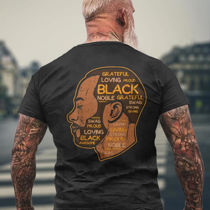 Black History Afro Man Words African American Father Dad Men Men's T-shirt Back Print Gifts for Old Men