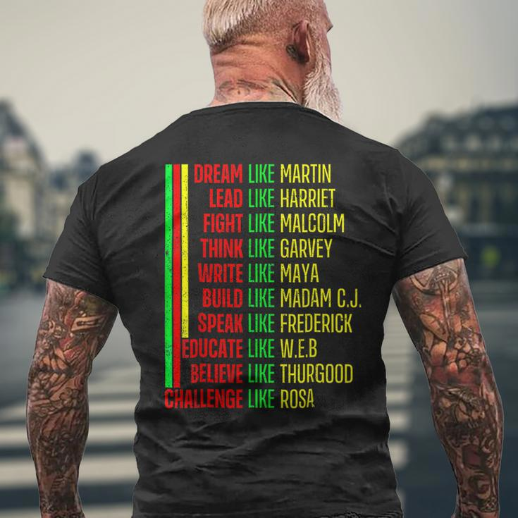 Black History Pride Martin Black Afro African Men's T-shirt Back Print Gifts for Old Men