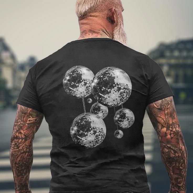 Black And White Disco Ball Pattern 70S 80S Retro Vintage Men's T-shirt Back Print Gifts for Old Men