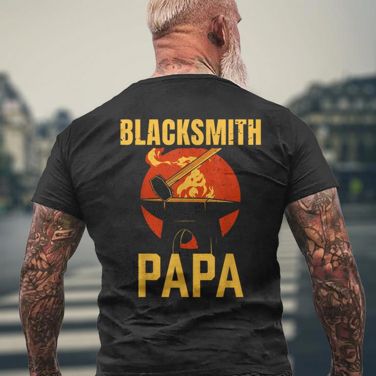 Blacksmith Papa Job Blacksmithing Dad Father Daddy Father's Men's T-shirt Back Print Gifts for Old Men