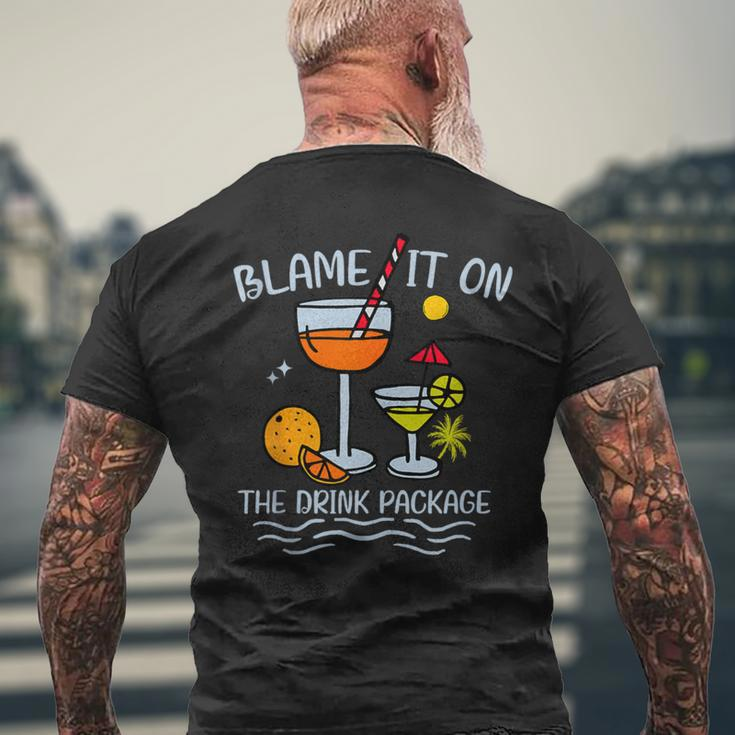 Blame It On The Drink Package Family Cruise Trip 2024 Men's T-shirt Back Print Gifts for Old Men