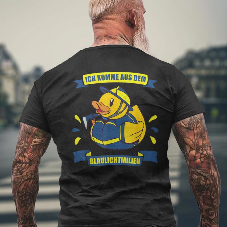 Blaulichtmilieu Thw Einatz Technical Helfswerk T-Shirt mit Rückendruck Geschenke für alte Männer