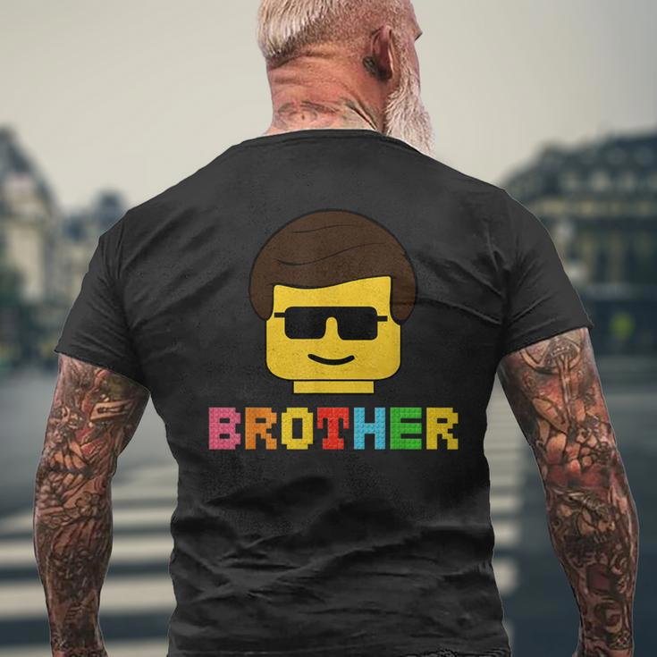Block Brick Building Brother Master Builder Matching Family Men's T-shirt Back Print Gifts for Old Men