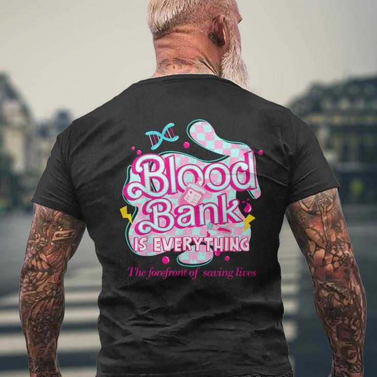 Blood Bank Is Everything Pink Retro Lab Week 2024 Med Tech Men's T-shirt Back Print Gifts for Old Men