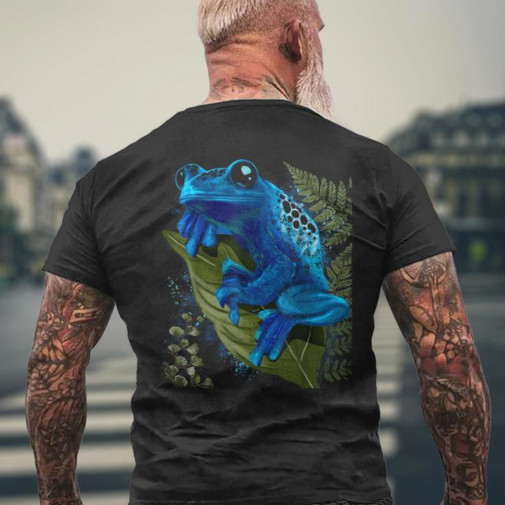 Blue Poison Dart Frog Colored Exotic Animal Amphibian Pet Men's T-shirt Back Print Gifts for Old Men