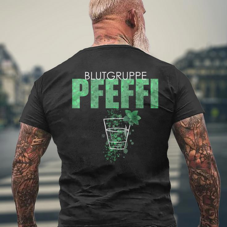 Blutgruppe Pfeffi Peppermint Liqueur T-Shirt mit Rückendruck Geschenke für alte Männer