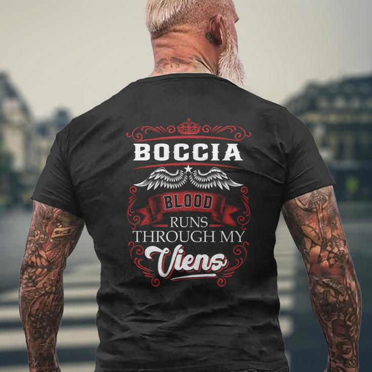 Boccia Blood Runs Through My Veins Mens Back Print T-shirt Gifts for Old Men