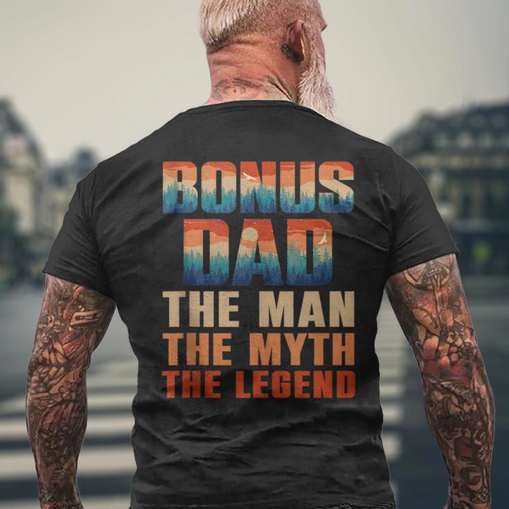 Bonus Papa Der Mann Der Mythos Die Legende Männer Sonnenuntergang Stepdad T-Shirt mit Rückendruck Geschenke für alte Männer