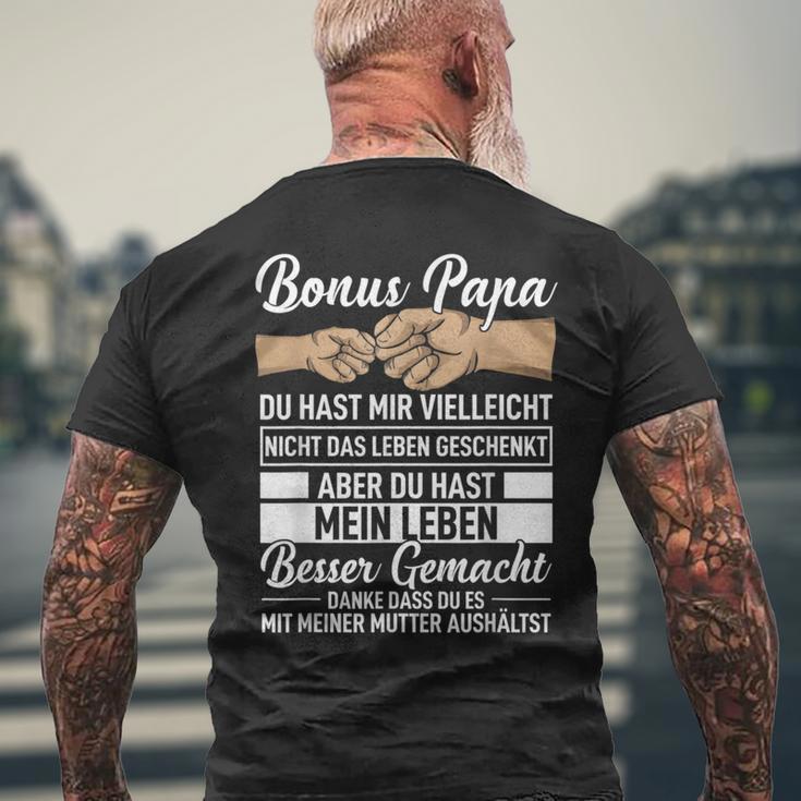 Bonus Papa Du Hast Mir Zwar Nicht Das Leben Geschenkt T-Shirt mit Rückendruck Geschenke für alte Männer