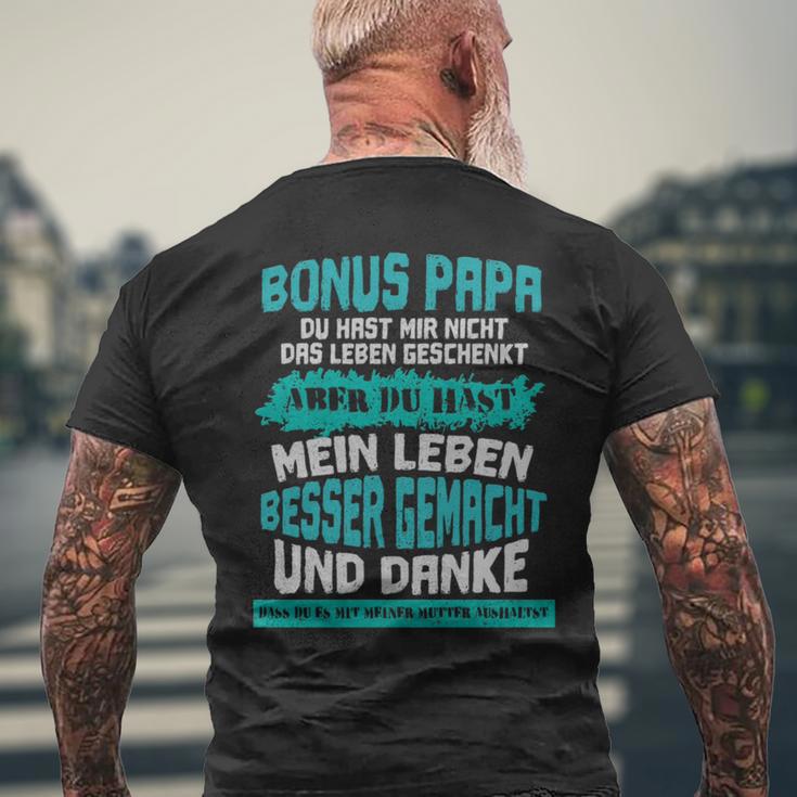 Bonus Papa Stiefvater Sprüche Geschenk For Dads And Dad T-Shirt mit Rückendruck Geschenke für alte Männer