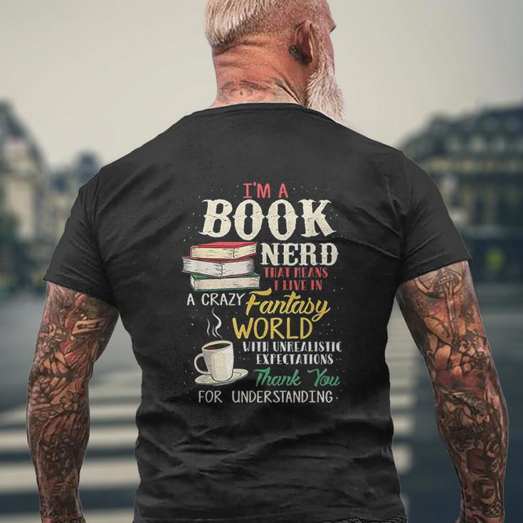 I Am A Book Nerd Book Lover Mens Back Print T-shirt Gifts for Old Men