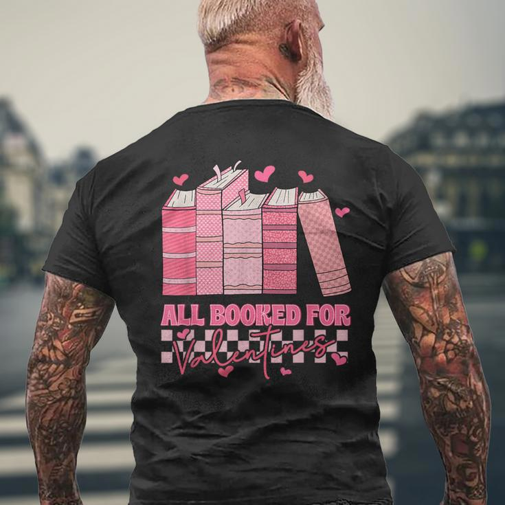 All Booked For Valentines Day Teachers Book Lovers Librarian Men's T-shirt Back Print Gifts for Old Men