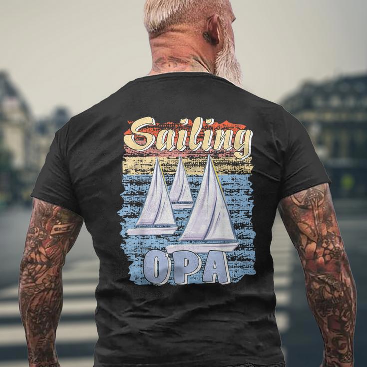 Boote Sailing Opa Papaater Segeln Segelboot T-Shirt mit Rückendruck Geschenke für alte Männer