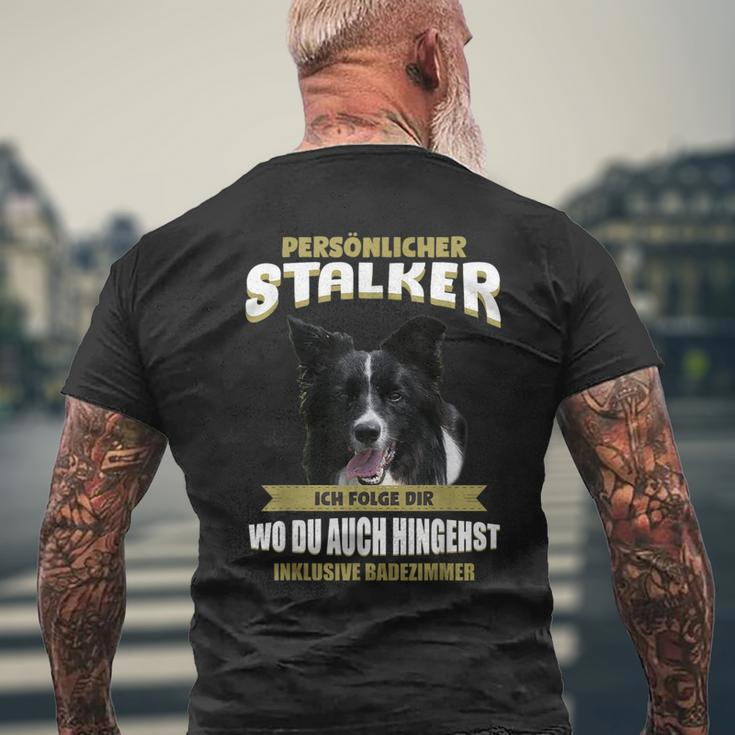 Border Collie With Border Collie Dog Motif T-Shirt mit Rückendruck Geschenke für alte Männer