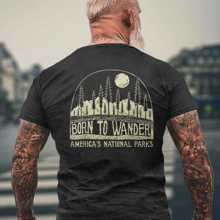 Born To Wander America's National Park Men's T-shirt Back Print Gifts for Old Men