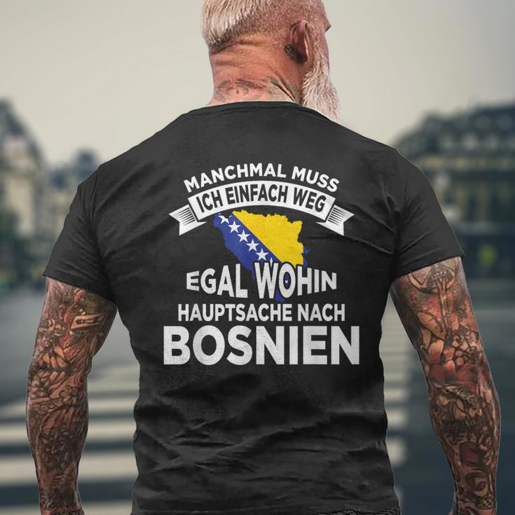Bosnier Bosnia And Herzegovina Bosnian Flag T-Shirt mit Rückendruck Geschenke für alte Männer