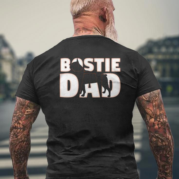Bostie Dad Boston Terrier Father Dog Dad Mens Back Print T-shirt Gifts for Old Men