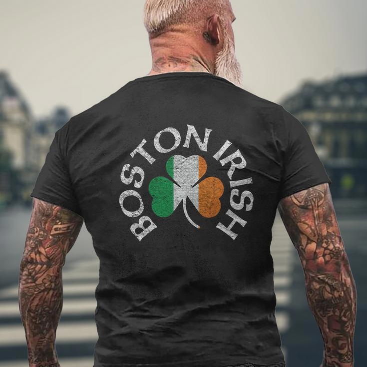 Boston Irish Shamrock Flag Clothing T-Shirt Mens Back Print T-shirt Gifts for Old Men