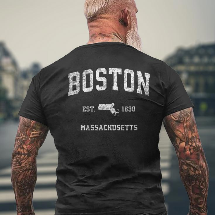 Boston Massachusetts Ma Vintage Athletic Sports Men's T-shirt Back Print Gifts for Old Men