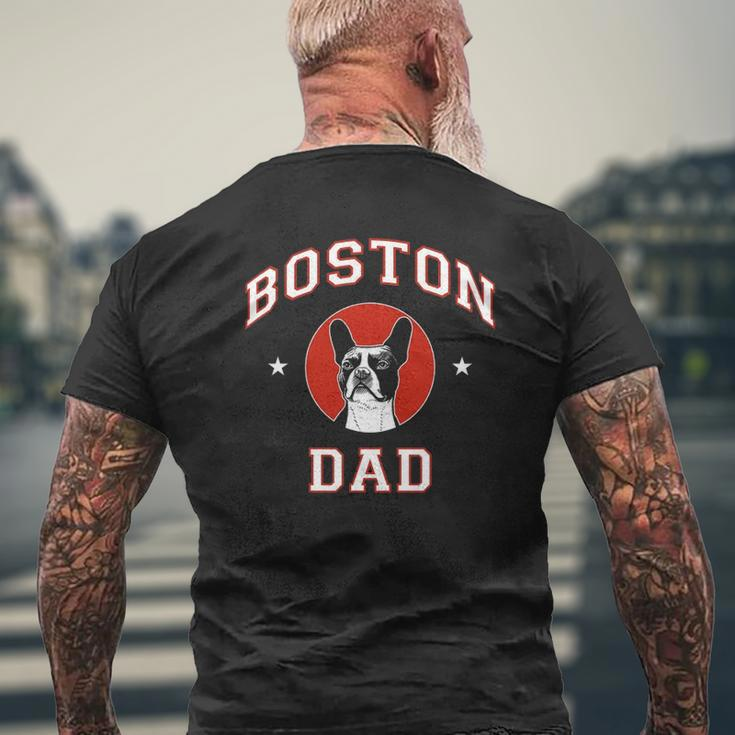 Boston Terrier Dad Pet Lover Mens Back Print T-shirt Gifts for Old Men