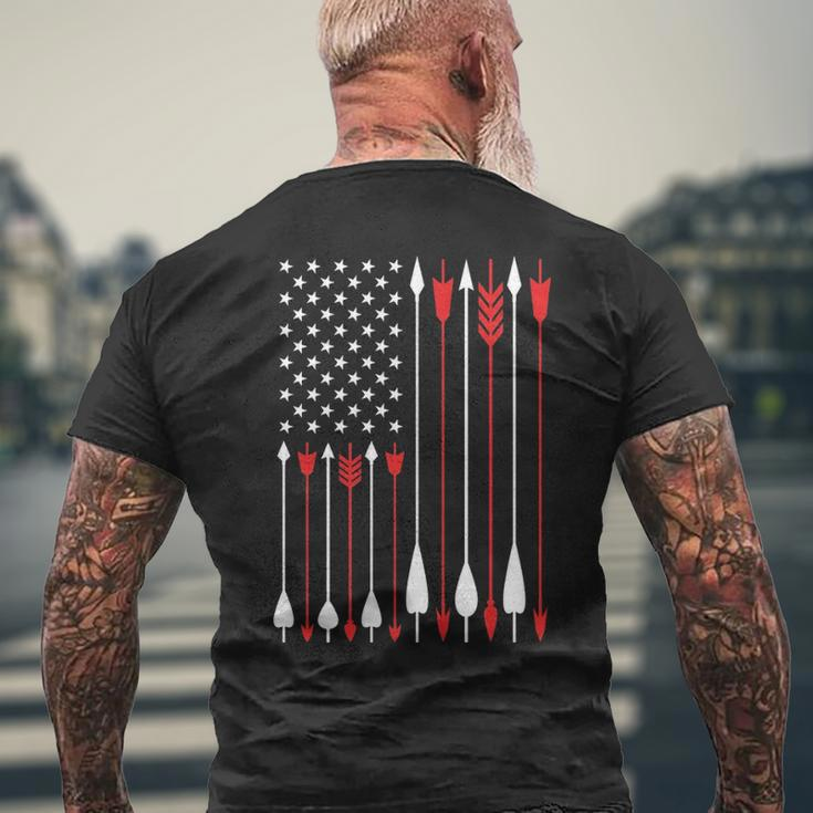 Bow Hunting Usa American Flag Archery Bow Hunter Men's T-shirt Back Print Gifts for Old Men