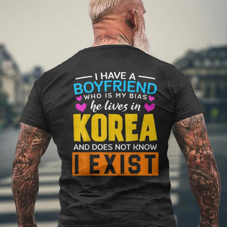 I Have A Boyfriend Who Is My Bias K-Pop Lover K-Drama Korean Men's T-shirt Back Print Gifts for Old Men
