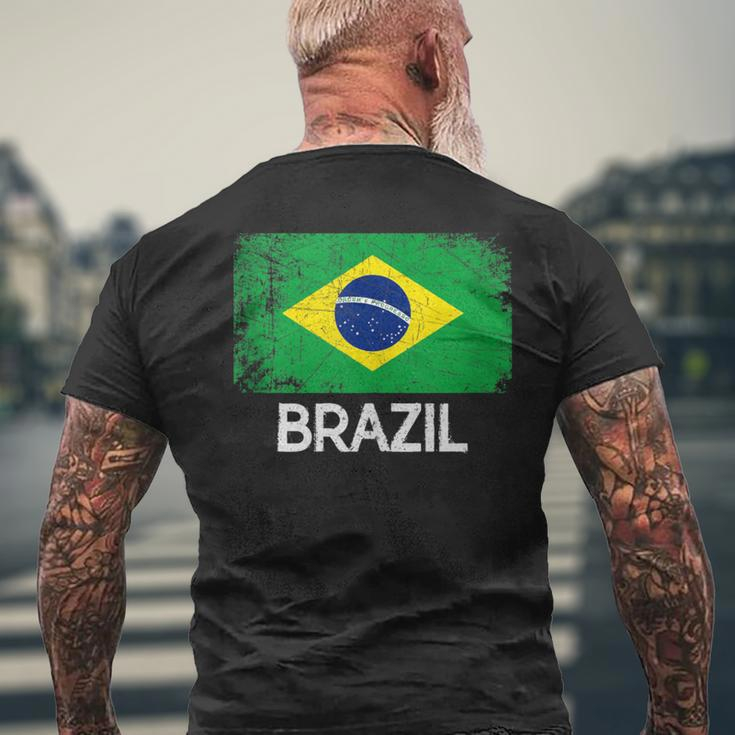 Brazilian Flag Vintage Made In Brazil Men's T-shirt Back Print Gifts for Old Men