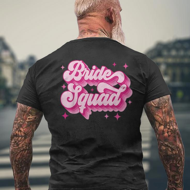Bride Squad Retro Wedding Bridal Party Bachelorette Men's T-shirt Back Print Gifts for Old Men